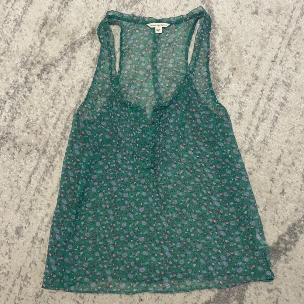 American Eagle Floral Sleeveless Blouse size 4